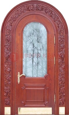 Толстая металлическая арочная дверь со стеклом ДА-20 в Туле