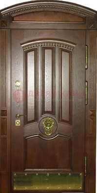 Хорошая стальная арочная дверь с декоративным элементом ДА-23 в Туле