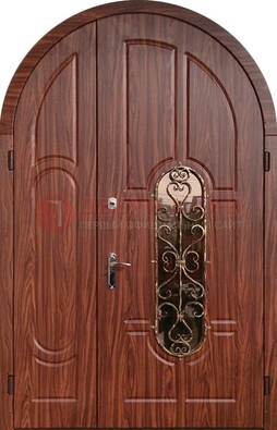 Арочная двухстворчатая стальная дверь Винорит ДА-54 в Туле