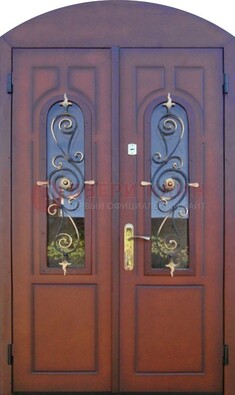 Двухстворчатая стальная дверь Винорит в форме арки ДА-55 в Туле