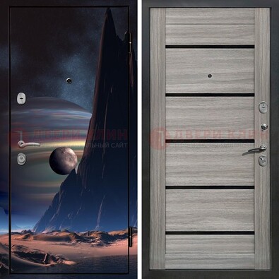 Стальная дверь с фотопечатью космоса ДФ-49 в Туле