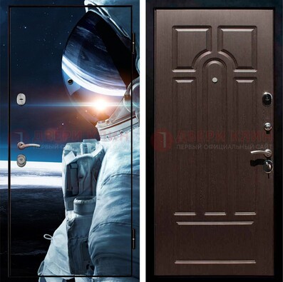 Стальная дверь с фотопечатью космонавта ДФ-4 в Туле