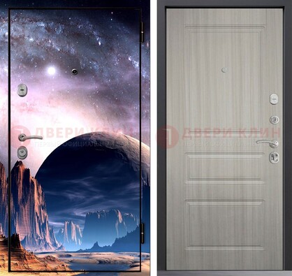 Железная дверь с фотопечатью космоса и планеты ДФ-50 в Туле