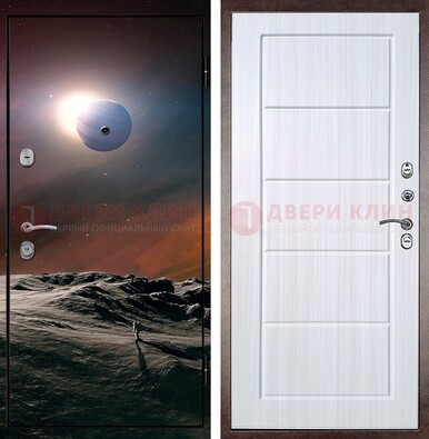 Стальная дверь с фотопечатью планет ДФ-8 в Туле
