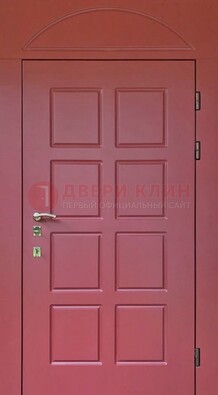 Красная стальная дверь с верхней фрамугой ДФГ-13 в Туле