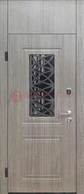 Металлическая дверь Винорит стекло и ковка с фрамугой ДФГ-33 в Туле