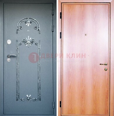 Железная дверь с ковкой ламинат внутри ДК-11 в квартиру в Туле