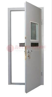 Белая металлическая дверь в кассу ДКС-1 в Туле