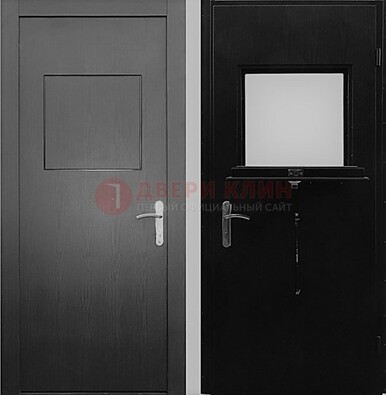 Черная стальная дверь в кассу ламинат внутри ДКС-3 в Туле