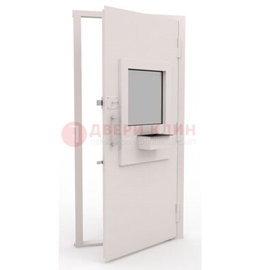Белая металлическая дверь в кассу с нитроэмалью ДКС-4 в Туле