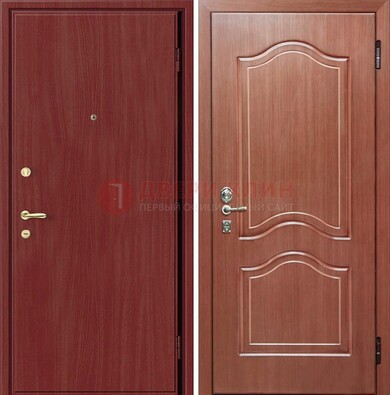Красная металлическая дверь с ламинатом МДФ внутри ДЛ-8 в Туле
