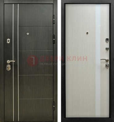 Морозостойкая темная металлическая дверь с МДФ ДМ-164 в Туле