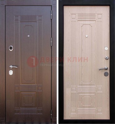 Коричневая входная дверь с МДФ ДМ-173 для кирпичного дома в Туле