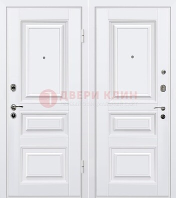 Белая металлическая дверь с МДФ ДМ-179 в Туле