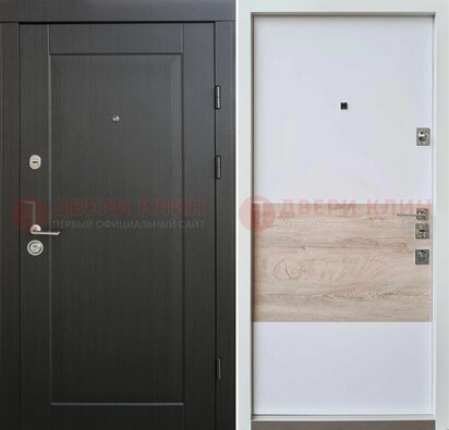 Черная металлическая дверь с белой МДФ внутри ДМ-230 в Туле