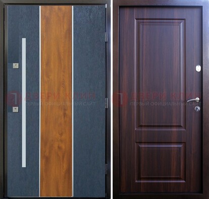 Современная входная дверь и с коричневой МДФ внутри ДМ-236 в Туле