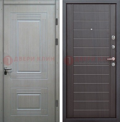 Светлая металлическая дверь с МДФ в квартиру ДМ-355 в Уфе