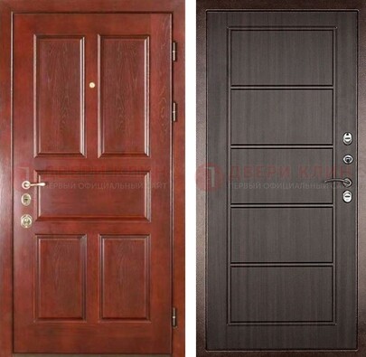 Красная металлическая дверь с МДФ в квартиру ДМ-387 в Туле
