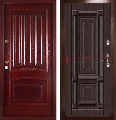 Красная стальная дверь с филенчатой МДФ ДМ-398 в Туле
