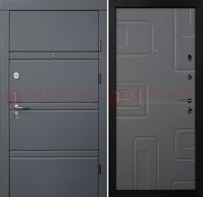 Серая металлическая дверь с МДФ в квартиру ДМ-485 в Туле