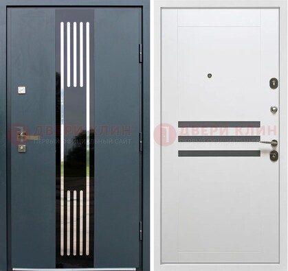 Темная квартирная дверь с разными МДФ ДМ-504 в Туле