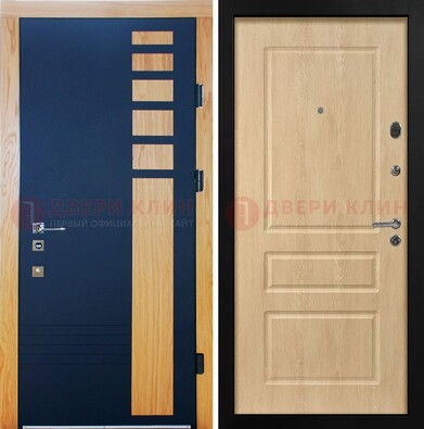 Двухцветная железная дверь с МДФ в квартиру ДМ-511 в Туле