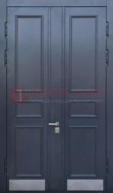 Черная двухстворчатая дверь для улицы с МДФ ДМ-535 в Туле