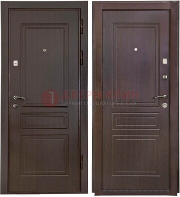 Антивандальная коричневая железная дверь с МДФ ДМ-61 в Туле