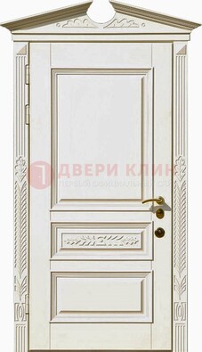 Белая металлическая дверь с массивом дуба ДМД-66 в Пензе