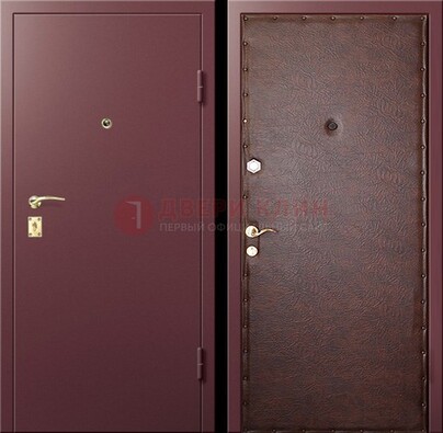 Бордовая железная дверь с нитроэмалью ДН-1 в Туле