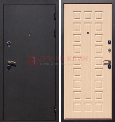Черная стальная дверь с порошковым окрасом МДФ внутри ДП-102 в Туле