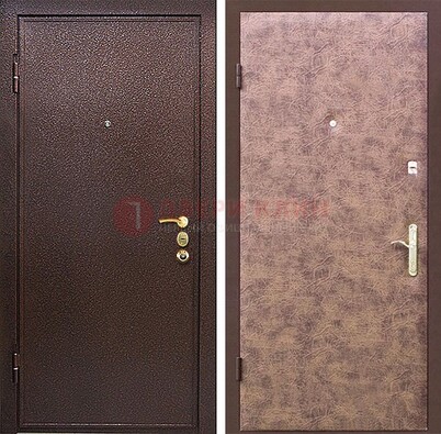 Коричневая входная дверь с порошковым покрытием ДП-147 в Туле
