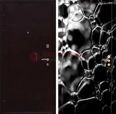 Черная стальная дверь с порошковым окрасом с фотопечатью ДП-158 в Туле