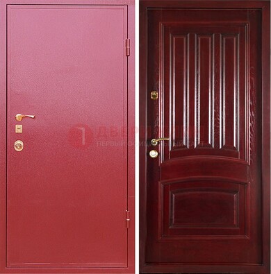 Красная металлическая дверь с порошковым напылением ДП-165 в Туле