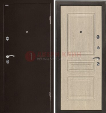 Коричневая стальная дверь с порошковым окрасом ДП-190 в Уфе