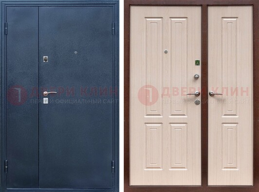 Двустворчатая стальная дверь с порошковым напылением и МДФ ДП-239 в Туле