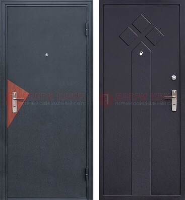 Черная входная дверь с порошковым напылением и узором внутри ДП-241 в Туле