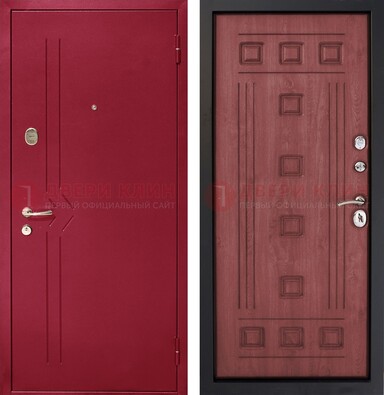 Красная железная дверь с порошковым напылением ДП-242 в Туле