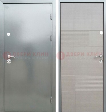 Металлическая серая дверь с порошковым покрытием и серым МДФ внутри ДП-250 в Туле