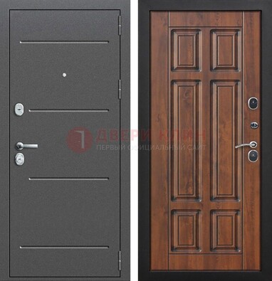 Стальная дверь с порошковым покрытием Антик серебро и филенчатой МДФ ДП-267 в Туле