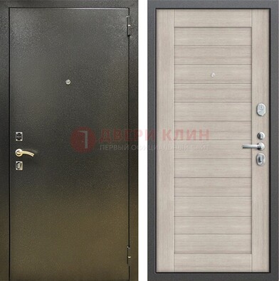 Стальная темно-серая дверь с порошковой отделкой и МДФ панелью ДП-278 в Туле