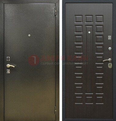Темно-серая железная дверь с порошковым покрытием и МДФ Венге ДП-287 в Туле