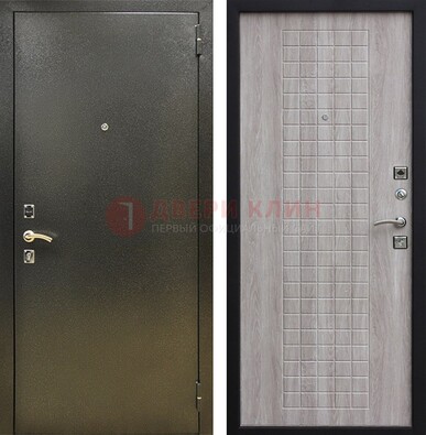 Железная темная дверь с порошковым покрытием и филенчатой МДФ ДП-297 в Туле