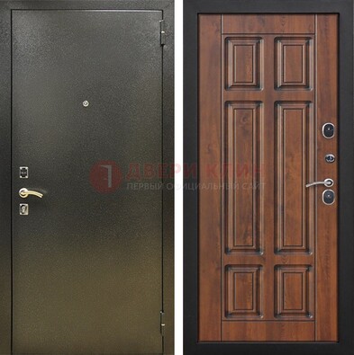 Металлическая входная темная дверь с порошковым напылением и МДФ ДП-299 в Туле