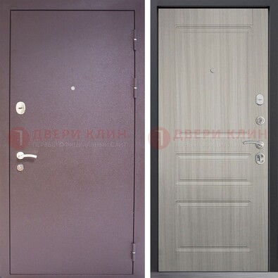 Темная стальная дверь с порошковым окрасом и МДФ ДП-310 в Туле