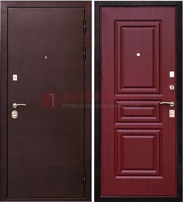 Бордовая входная дверь с порошковым окрасом ДП-36 в Туле