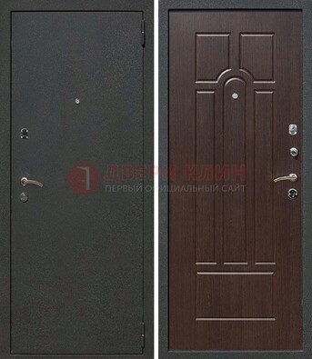 Черная металлическая дверь с порошковым окрасом ДП-47 в Туле