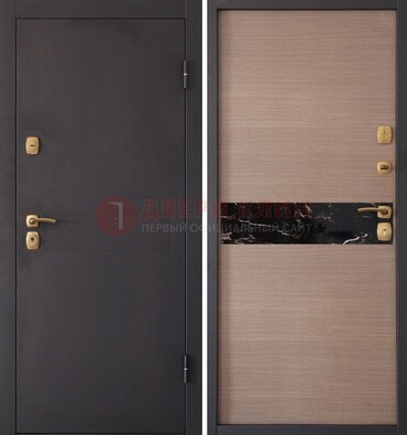 Коричневая металлическая дверь с порошковым окрасом ДП-82 в Туле