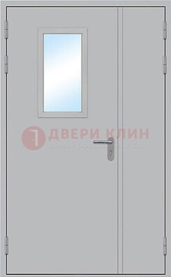 Белая входная техническая дверь со стеклянной вставкой ДПП-10 в Туле