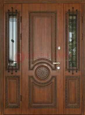 Парадная распашная стальная дверь Винорит со стеклом ДПР-106 в Туле